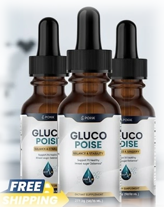 Gluco Poise blood sugar balance drops, three-bottle pack